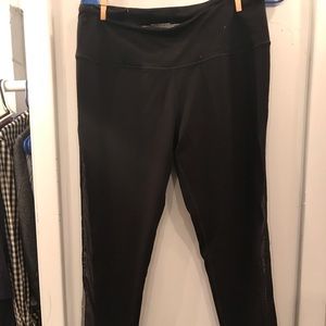 VS Leggings Sheer Side Silver Stripe Size L